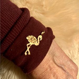 14k rose gold flamingo pendant